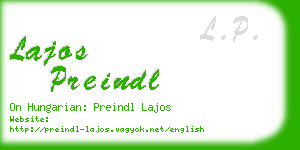 lajos preindl business card